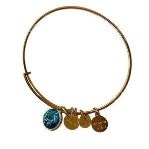 Alex and Ani Blue Zircon Swarovski Crystal Expandable Wire Bangle Bracelet